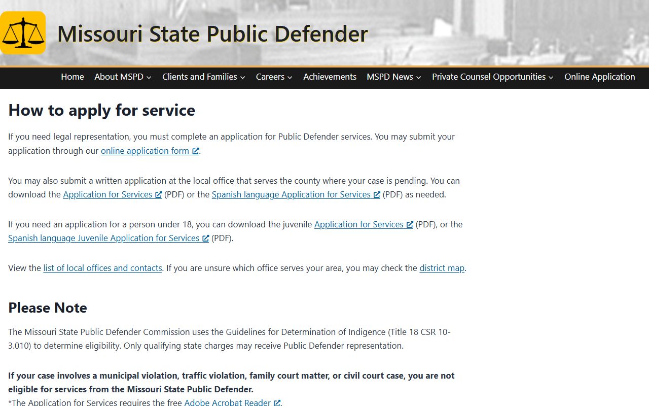 Henry County Circuit Clerk public defender application source