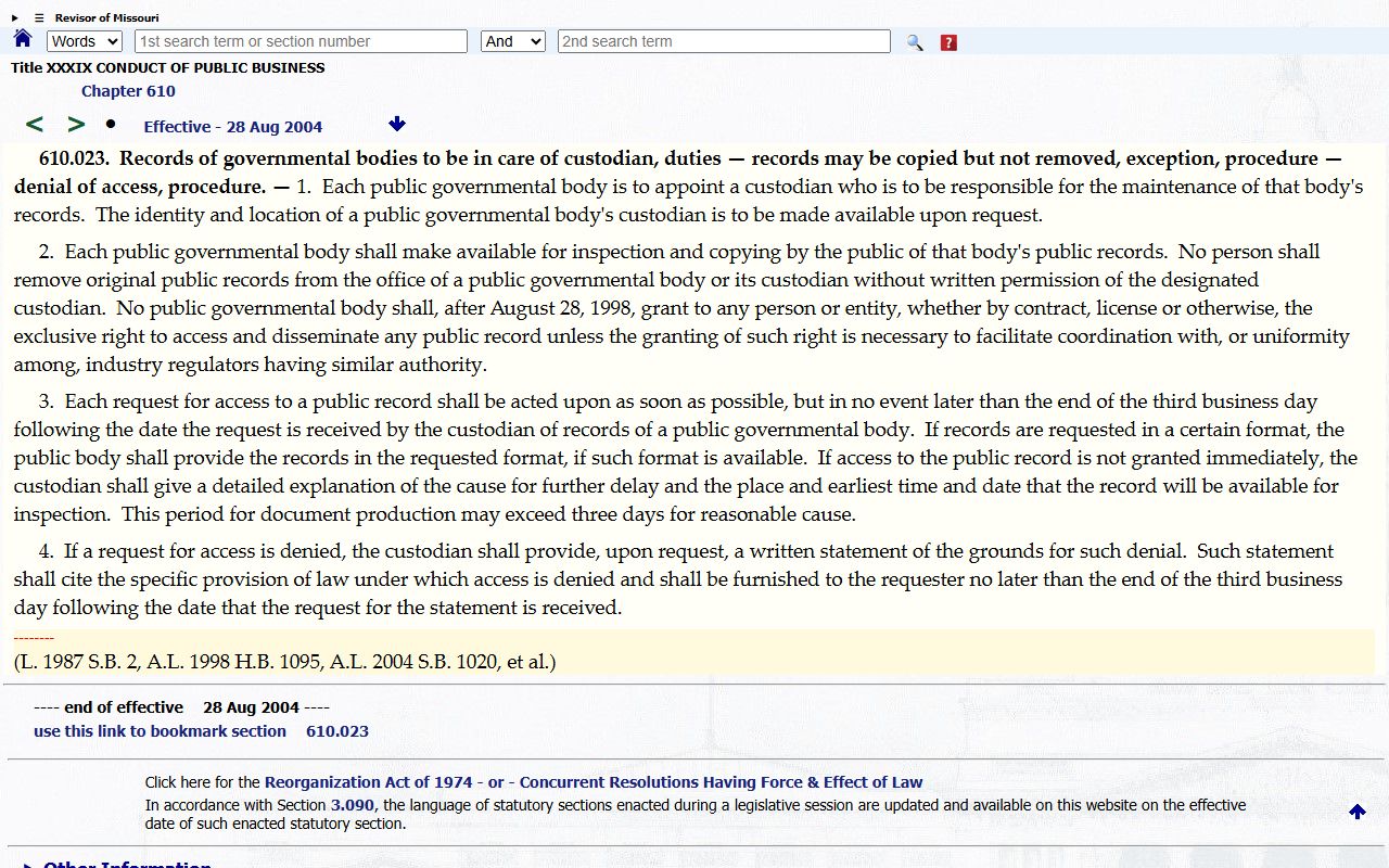 Henry County Circuit Clerk records custodian statute