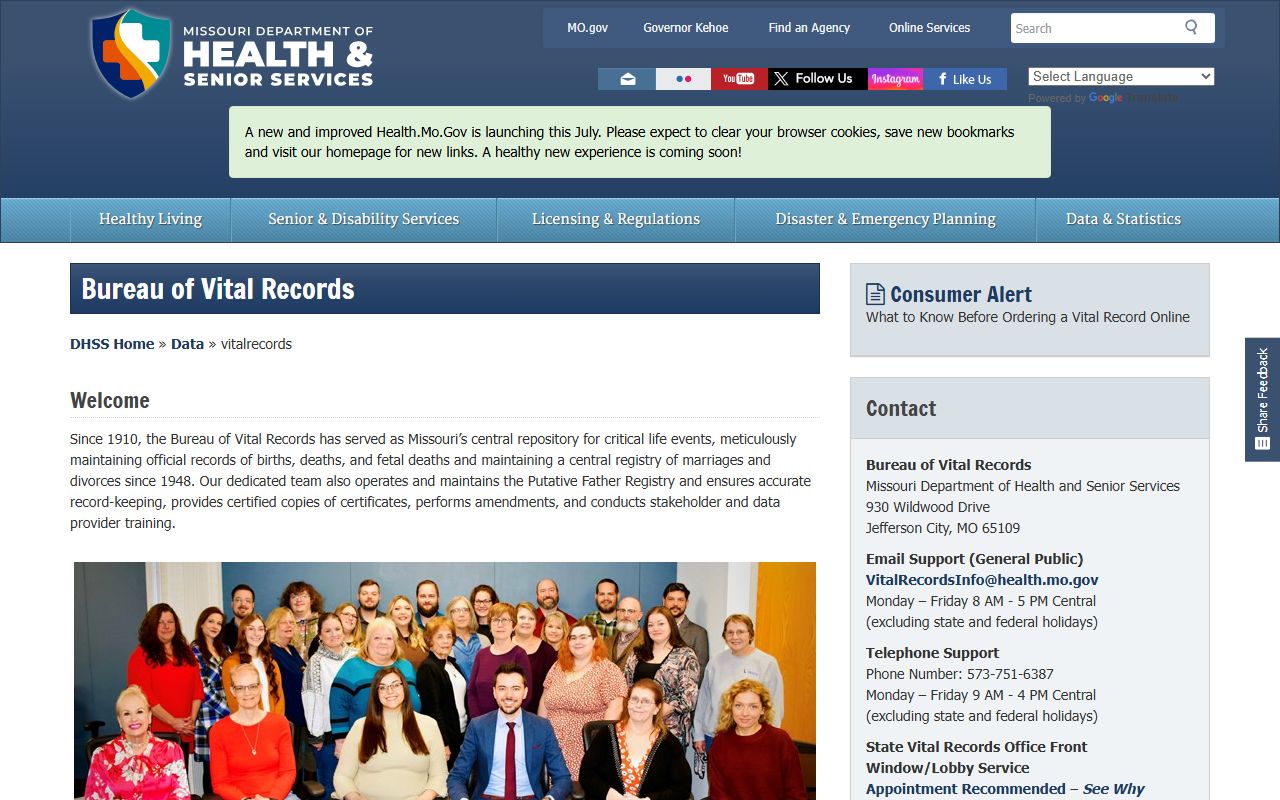 Henry County marriage divorce records Missouri vital records source